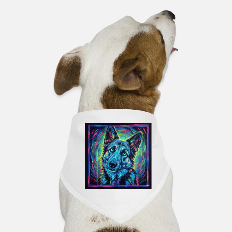 Neon wolf gaze Dog Bandana