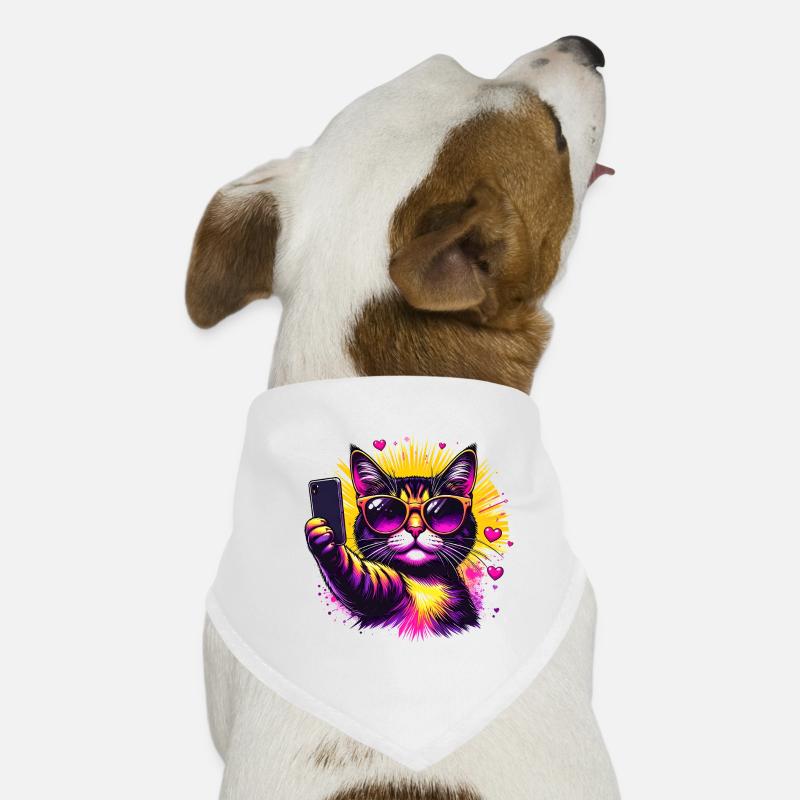 Katze Selfie Neon-Sonnenbrille Hunde-Bandana