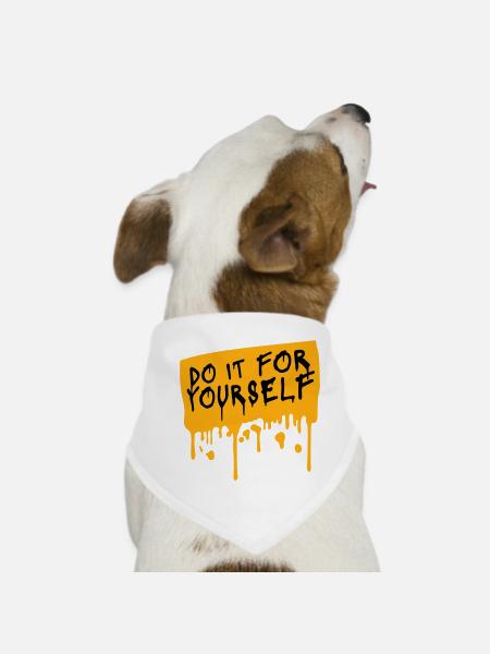 Do It For Yourself Inspirierend Selbstliebe Zitat - Hunde-Bandana - Weiß - Vorne