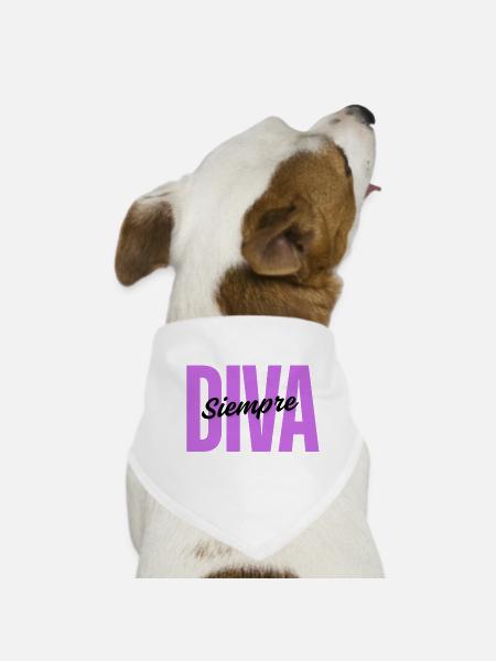 DIVA Always – Design minimaliste - Bandana pour chien - blanc - Devant