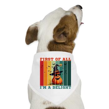 Zunächst einmal bin ich eine Freude - Hunde-Bandana - Weiß - Vorne