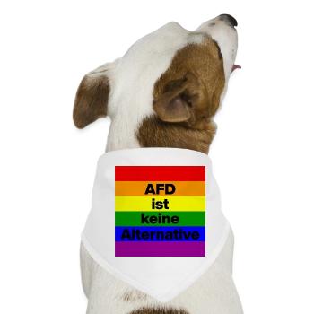 AFD IST KEINE ALTERNATIVE, FCK NZS, NIE WIEDER - Hunde-Bandana - Weiß - Vorne
