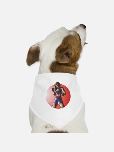 Conception de femmes de fitness combattante MMA - Bandana pour chien - blanc - Devant