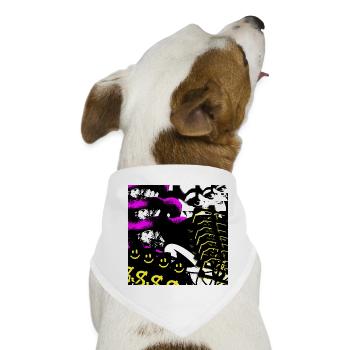 Neon-Kaleidoskopische Collage - Hunde-Bandana - Weiß - Vorne