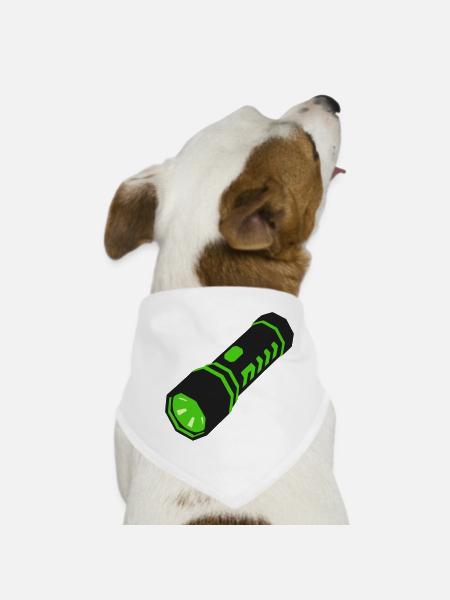 Taschenlampe Licht Icon - Hunde-Bandana - Weiß - Vorne
