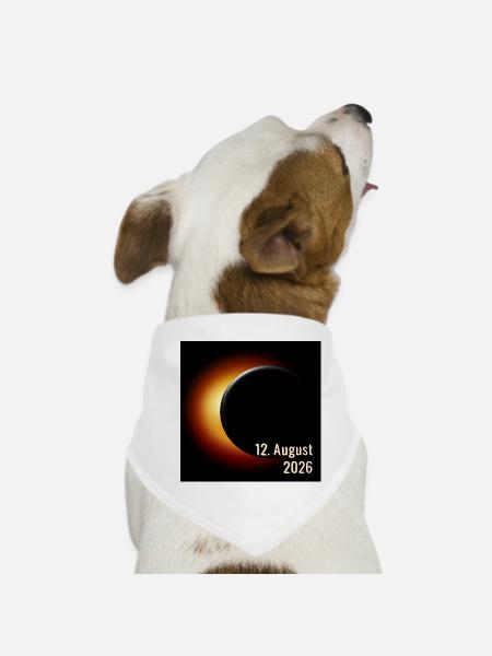 Spanien Sonnenfinsternis 2026 - Hunde-Bandana - Weiß - Vorne
