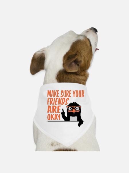 Make Sure Your Friends Are Okay Pinguin Nerd Geek - Hunde-Bandana - Weiß - Vorne