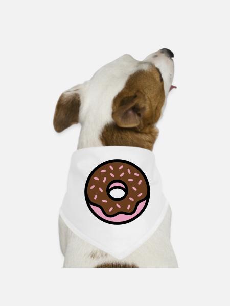 Donut Chocolate Sprinkles Icon - Dog Bandana - white - Front