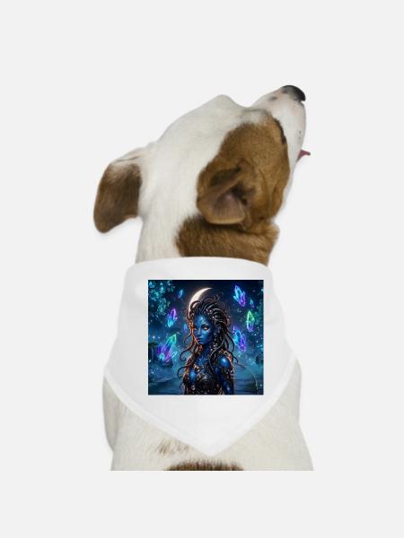 Blue Crystal Siren - Dog Bandana - white - Front