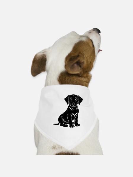 Labrador Puppy - Dog Bandana - white - Front