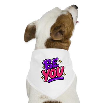 GEN Z ZITIERT TYPOGRAFIEDESIGN – Be You - Hunde-Bandana - Weiß - Vorne