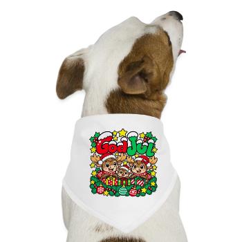 Frohe Weihnachten Elchfamilie - Hunde-Bandana - Weiß - Vorne