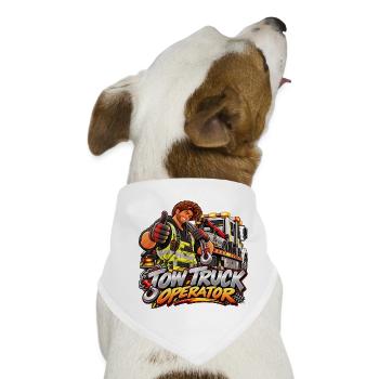 Cartoon-Schleppfahrer - Hunde-Bandana - Weiß - Vorne