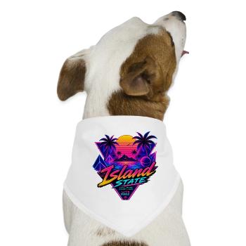 Insel Neon Retro Sunset - Hunde-Bandana - Weiß - Vorne