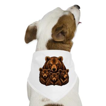 Weibliche Bären und Bärenjungen - Hunde-Bandana - Weiß - Vorne