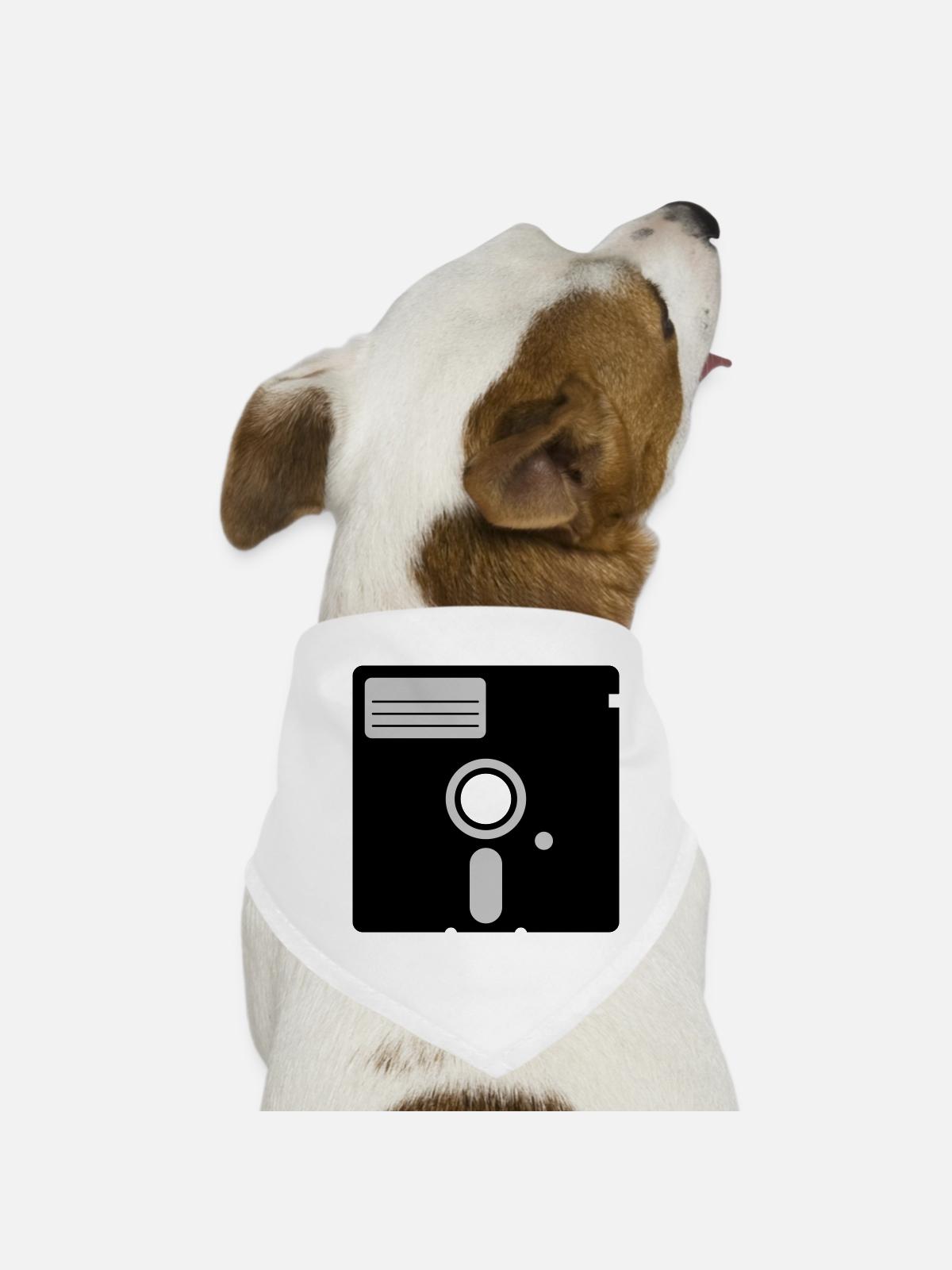 retro floppy disk - Hunde-Bandana - Weiß - Vorne