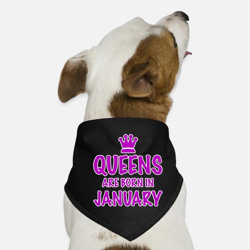 January T-Shirt Geschenk Idee Geburtstag Queens Hunde-Bandana
