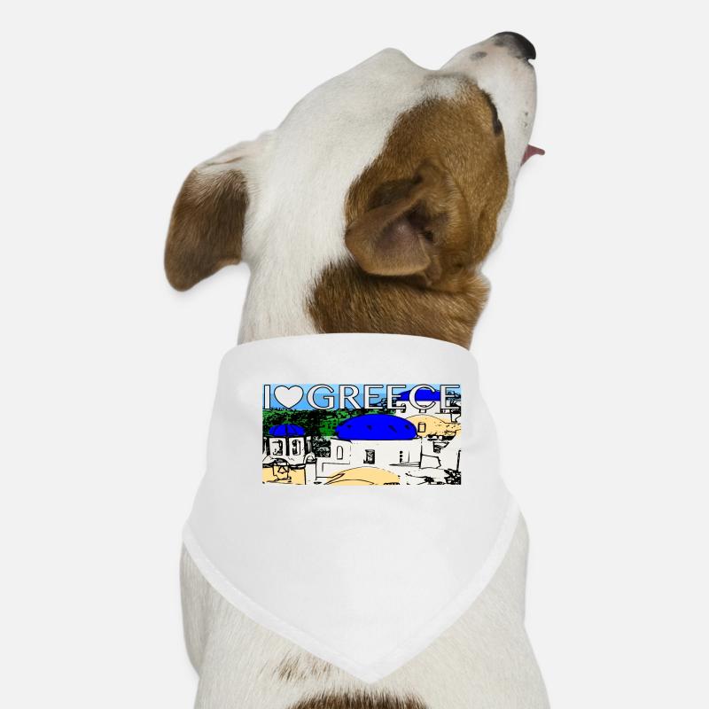 Grèce Santorini - Bandana pour chien - blanc