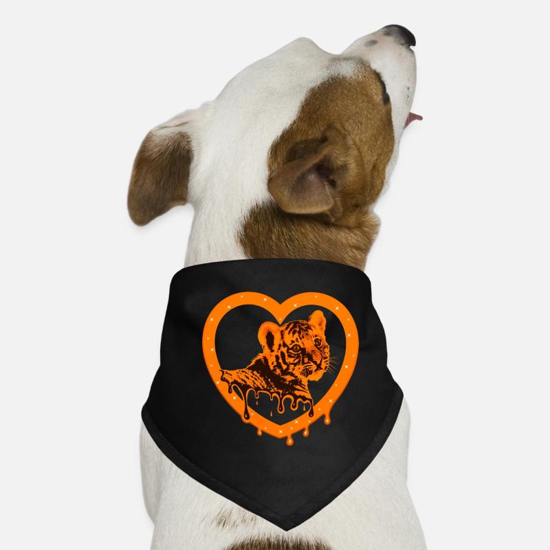 Tiger im Herzen - Orange Hunde-Bandana