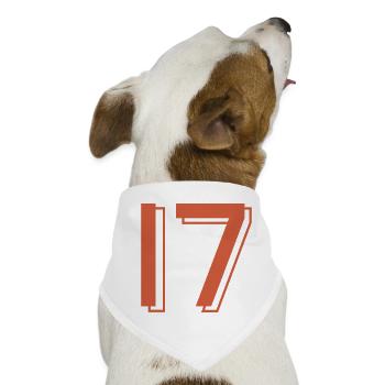 Trikotnummer 17 - Hunde-Bandana - Weiß - Vorne