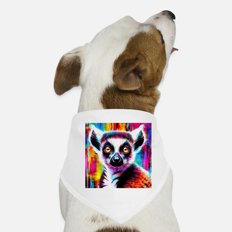 Lemur - Hunde-Bandana - Weiß