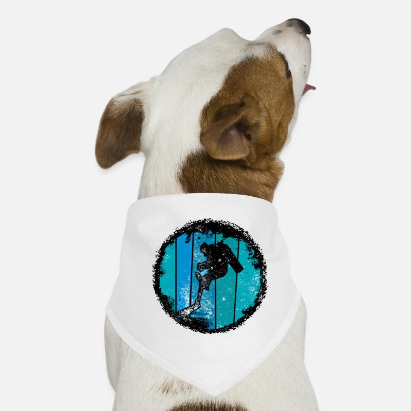 Blaue Gipfel-Silhouette - Hunde-Bandana - Weiß