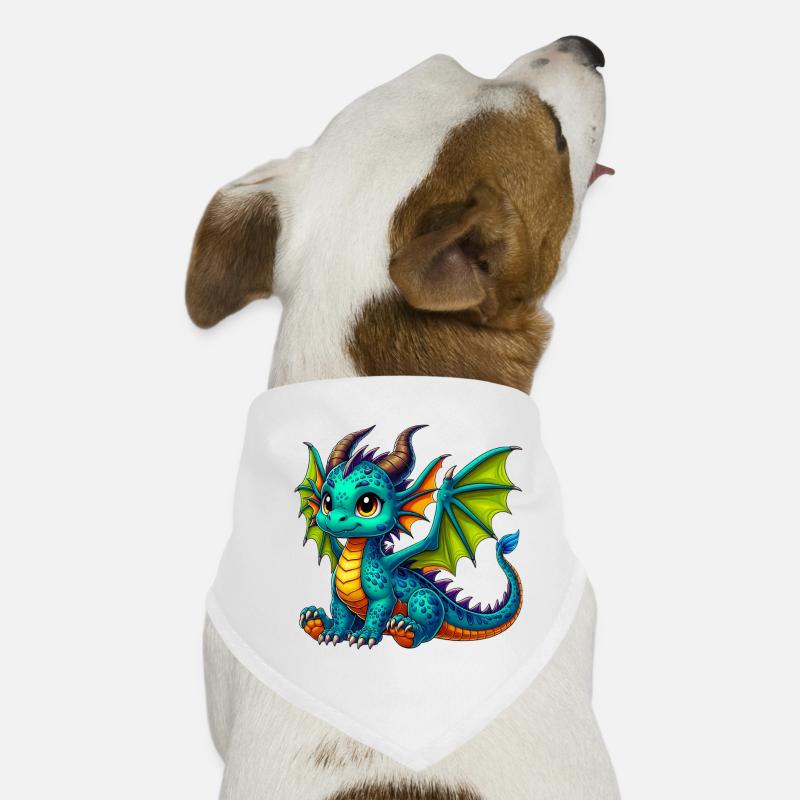 Drache - Hunde-Bandana - Weiß