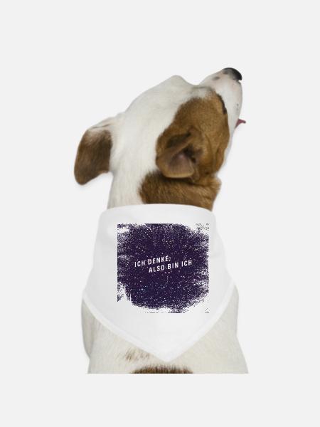 Ich denke also bin ich - Hunde-Bandana - Weiß - Vorne