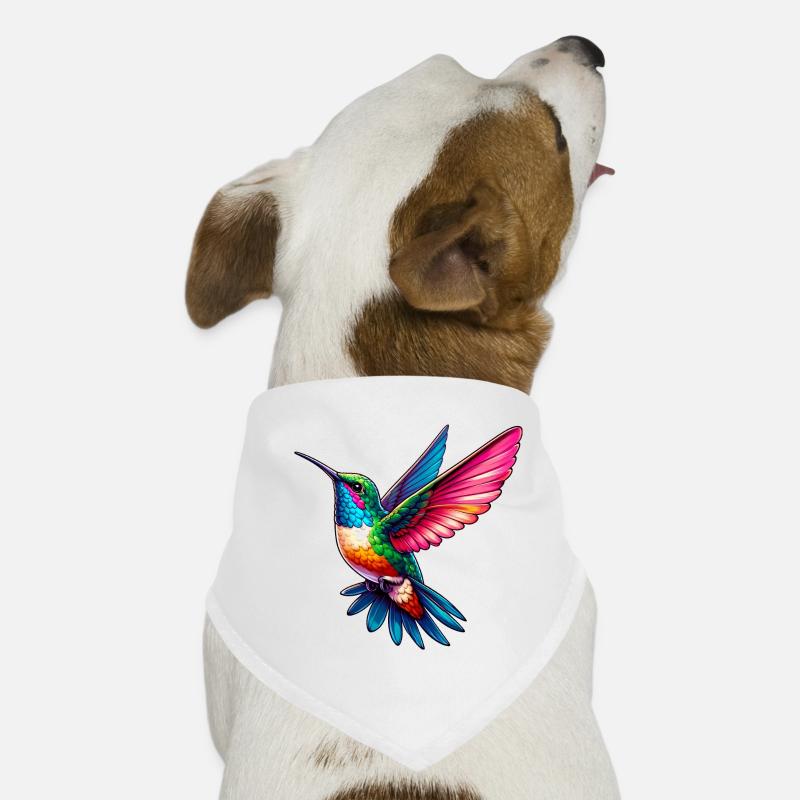 Kolibri - Hunde-Bandana - Weiß