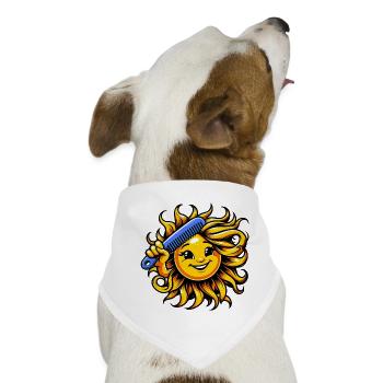 Sonne - Hunde-Bandana - Weiß - Vorne