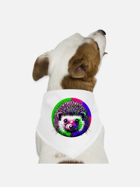 Igel - Hunde-Bandana - Weiß - Vorne