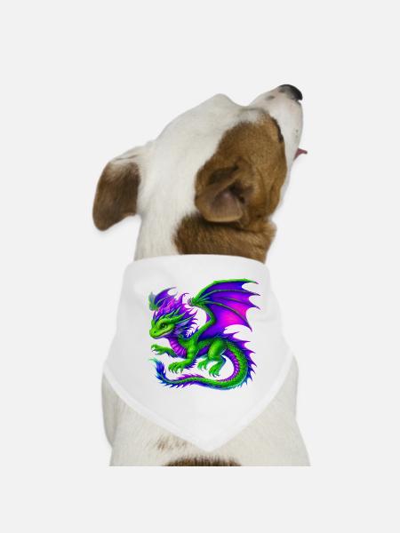 Dragon - Dog Bandana - white - Front