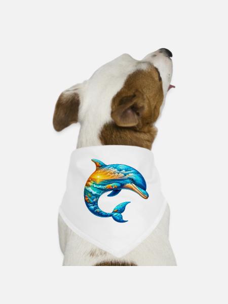 Dauphin - Bandana pour chien - blanc - Devant