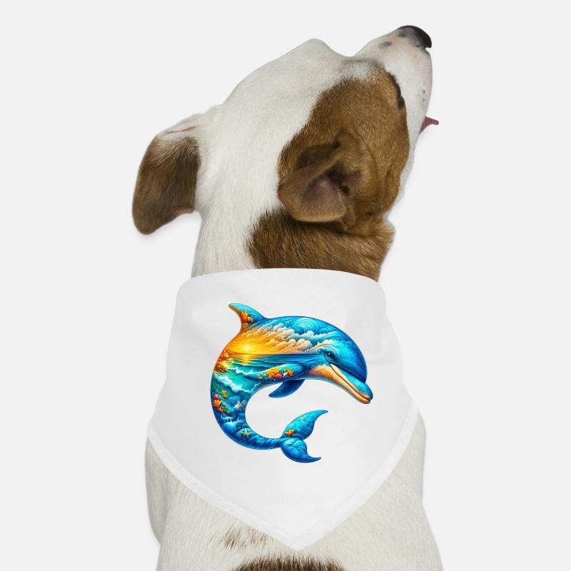 Delfin - Hunde-Bandana - Weiß