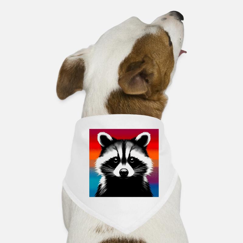 Waschbär - Hunde-Bandana - Weiß