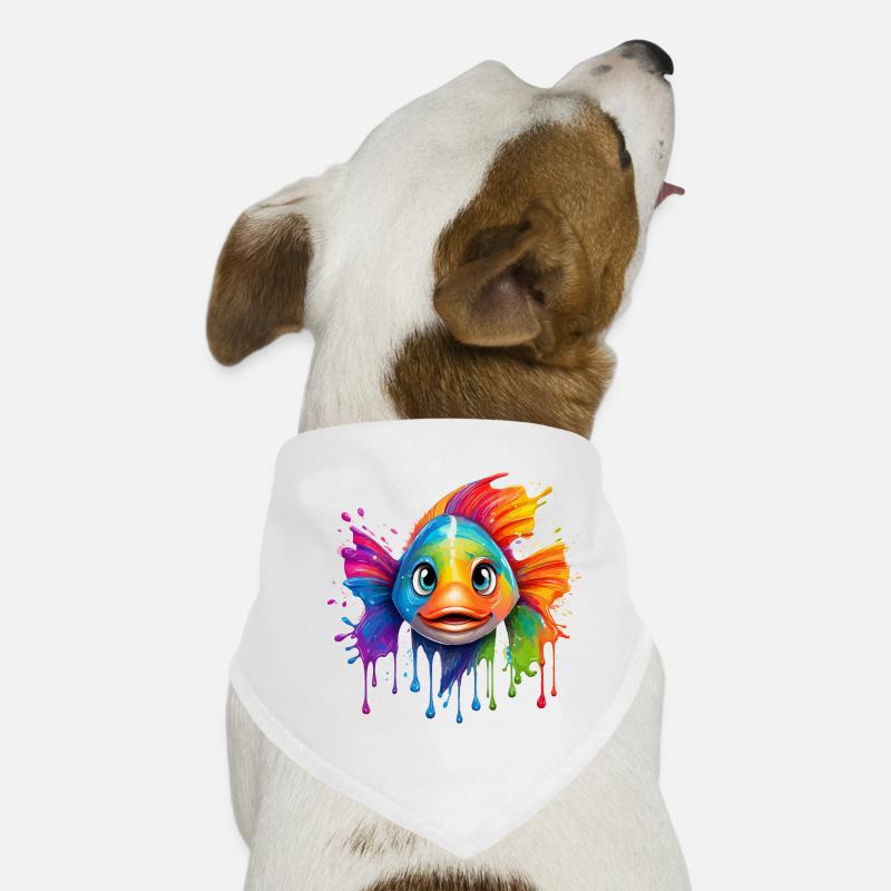Coloured fish with colour explosion Dog Bandana