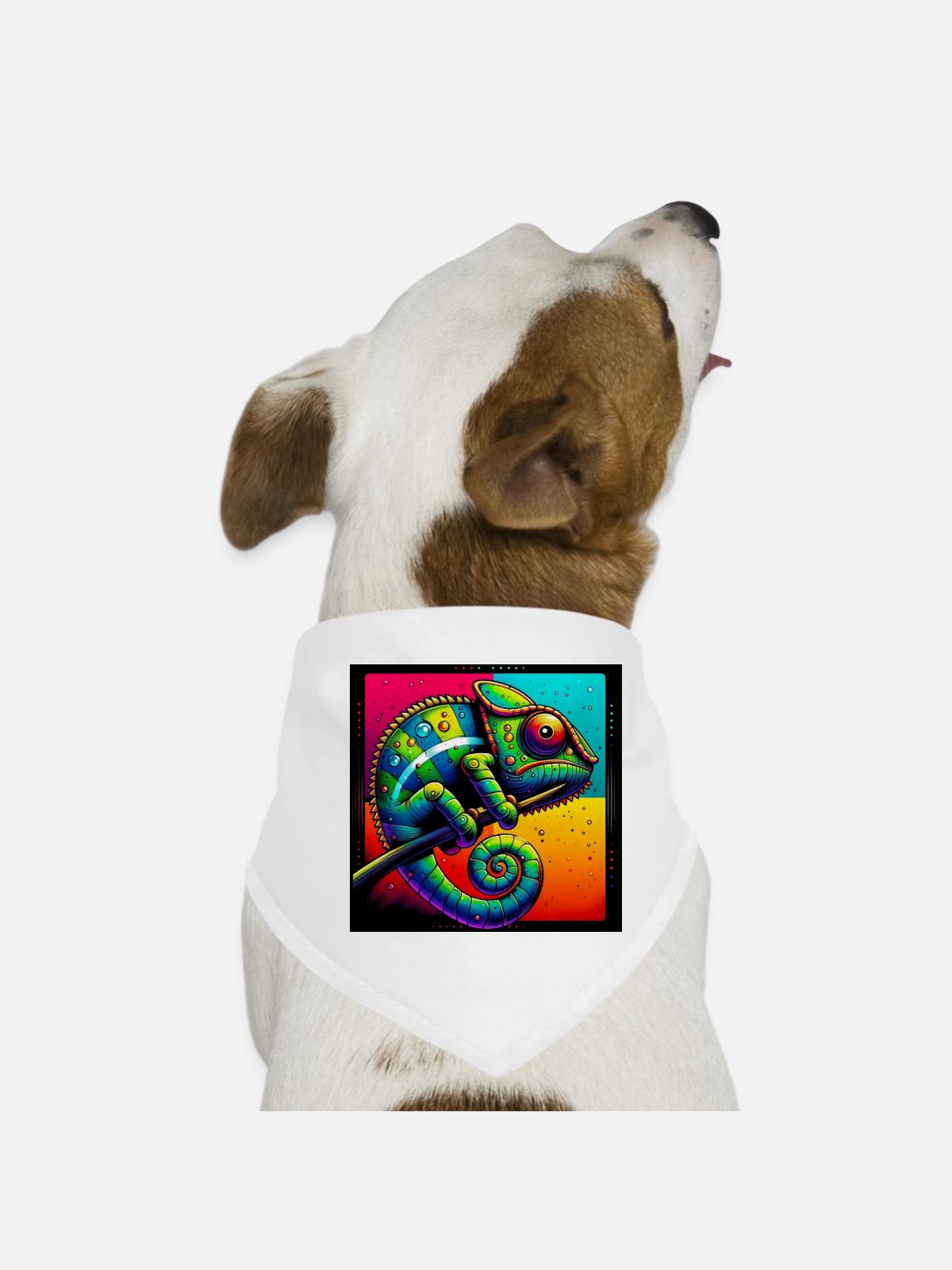 chameleon - Dog Bandana - white - Front