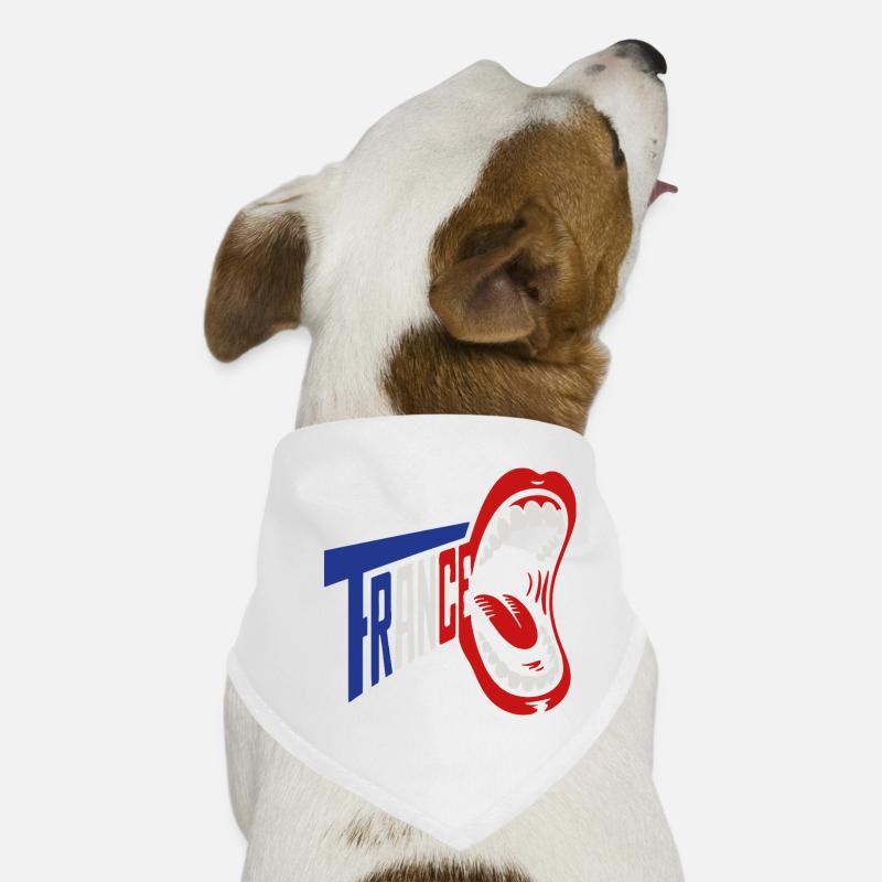 Trance Scream Retro-Typografie - Hunde-Bandana - Weiß