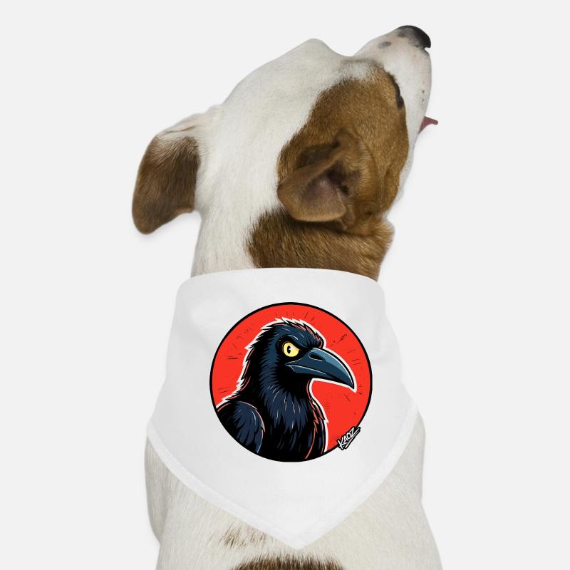 Corbeau noir dans l’orbite rouge Bandana pour chien