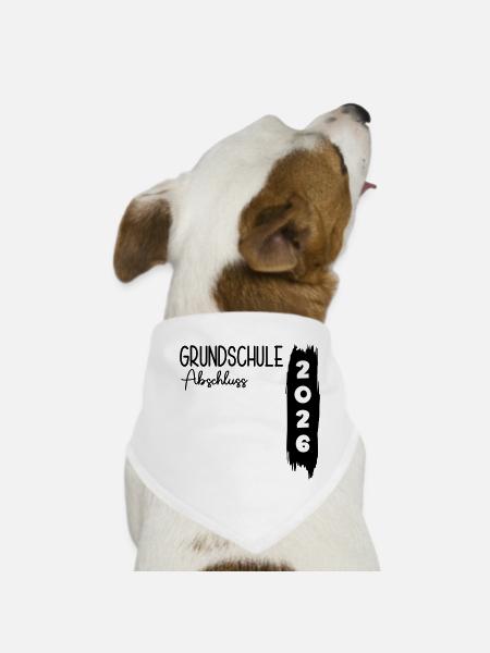 Grundschule Abschluss 2026 - Hunde-Bandana - Weiß - Vorne