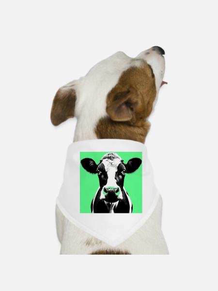 cow - Dog Bandana - white - Front
