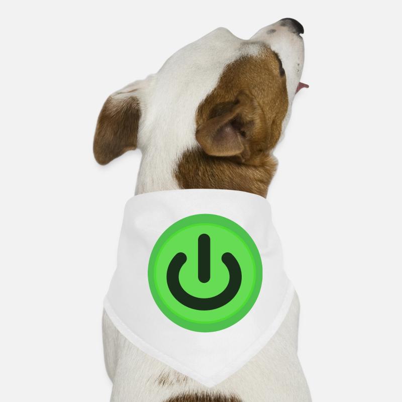 On / Off button Power Button Switch - Dog Bandana - white
