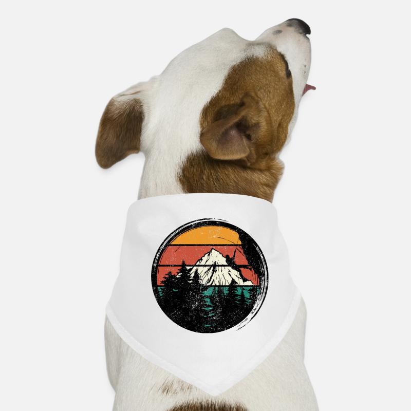 Retro Sunset Mountain Climb Hunde-Bandana