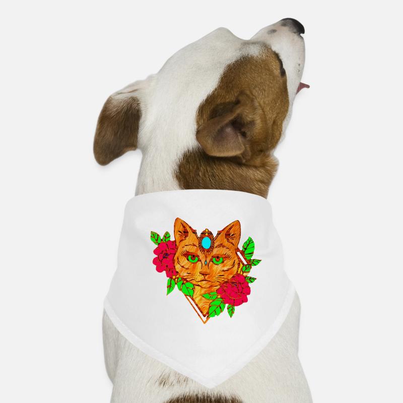 Katze und Blumen Hunde-Bandana