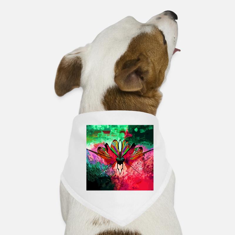 Farbexplosiver Schmetterling Naturkunst Hunde-Bandana