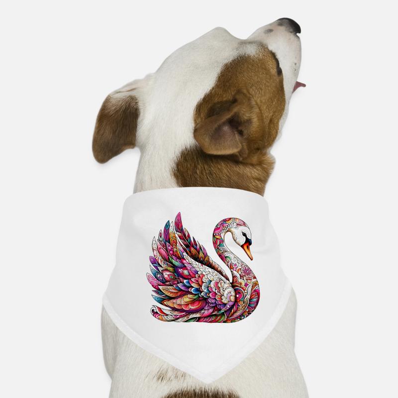 Swan decorated with Mandalas Dog Bandana