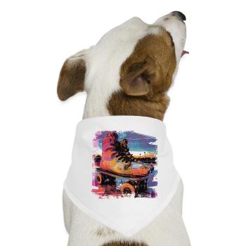 Rollerskates Illustration - Hunde-Bandana - Weiß - Vorne