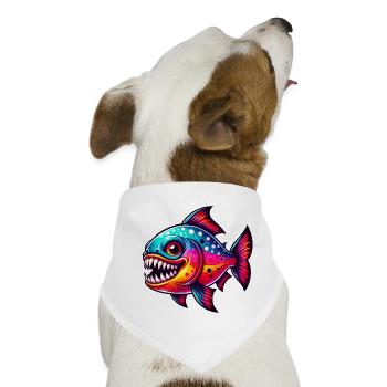Piranha - Hunde-Bandana - Weiß - Vorne