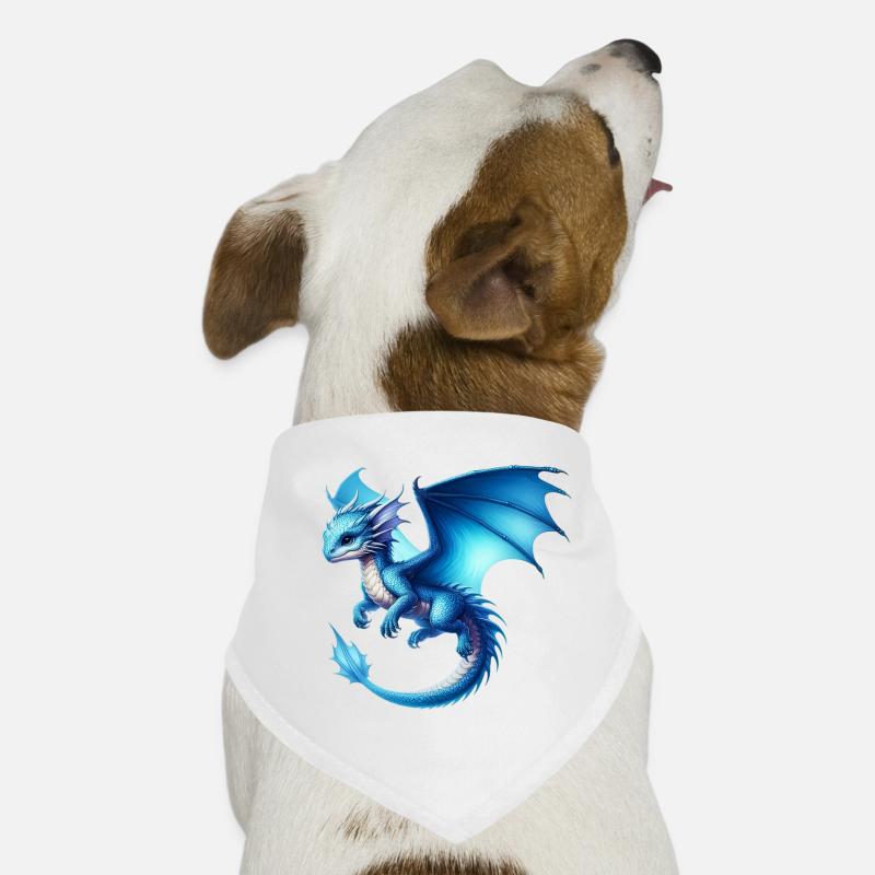 Drache - Hunde-Bandana - Weiß