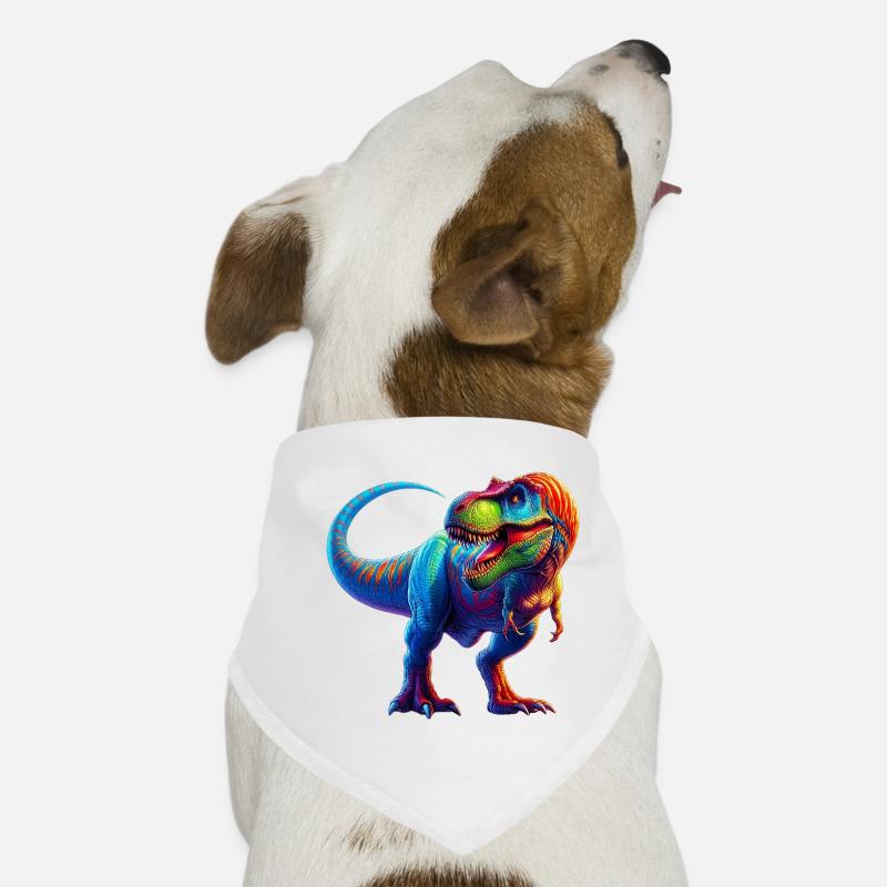 Dinosaurier - Hunde-Bandana - Weiß